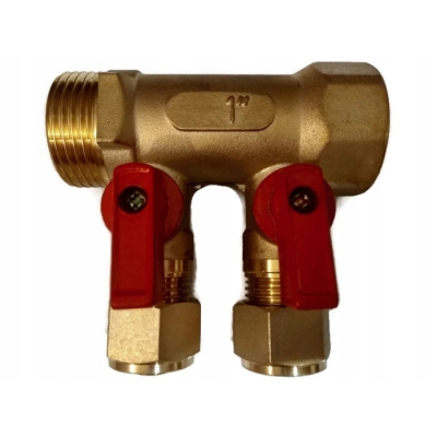 ROZDZIELACZ PEX 1''x16mm x2 SEKCJE DO CIEPŁEJ WODY